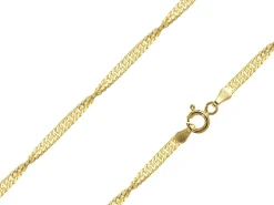 14ct Yellow Gold Plated 2.8mm Diamond Cut Singapore Chain 18"/45cm Unhallmarked
