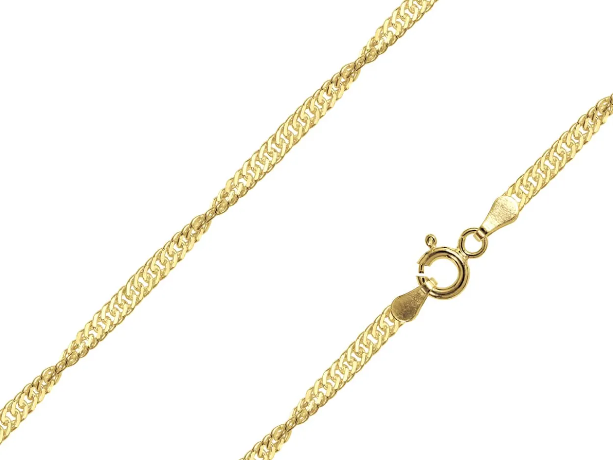 14ct Yellow Gold Plated 2.8mm Diamond Cut Singapore Chain 18"/45cm Unhallmarked