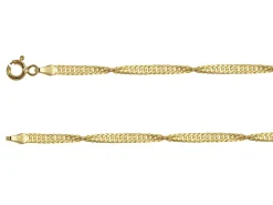 14ct Yellow Gold Plated 2.8mm Diamond Cut Singapore Chain 18"/45cm Unhallmarked