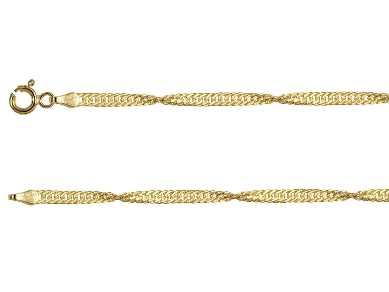 14ct Yellow Gold Plated 2.8mm Diamond Cut Singapore Chain 18"/45cm Unhallmarked