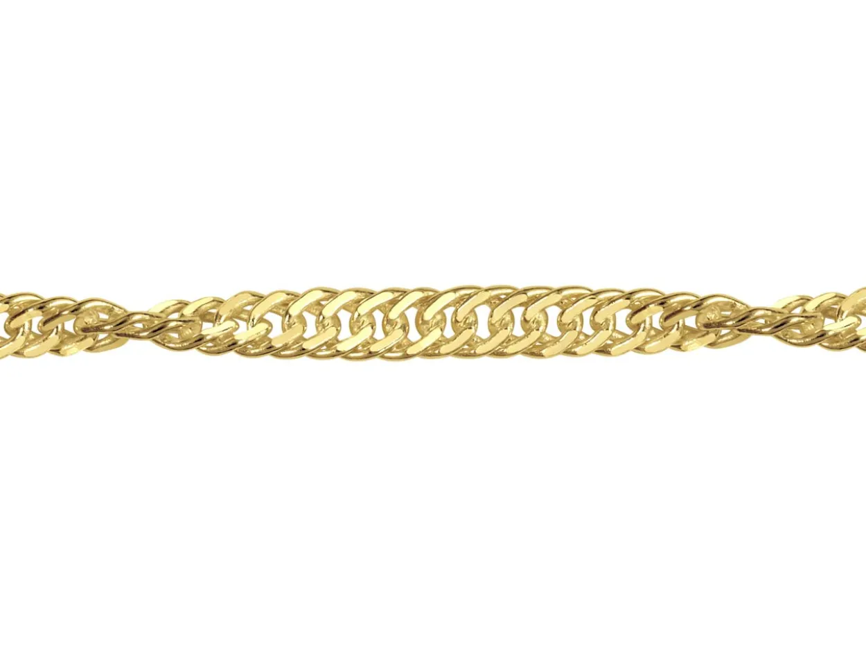 14ct Yellow Gold Plated 2.8mm Diamond Cut Singapore Chain 18"/45cm Unhallmarked
