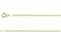 14ct Yellow Gold Plated 2.0mm Diamond Cut Figaro Chain 18"/45cm Unhallmarked