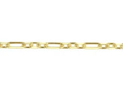 14ct Yellow Gold Plated 2.0mm Diamond Cut Figaro Chain 18