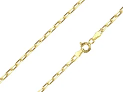 14ct Yellow Gold Plated 3.1mm Diamond Cut Paperclip Chain 18"/45cm Unhallmarked