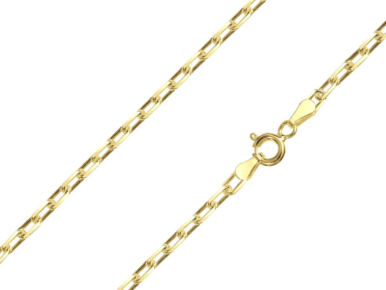 14ct Yellow Gold Plated 3.1mm Diamond Cut Paperclip Chain 18"/45cm Unhallmarked
