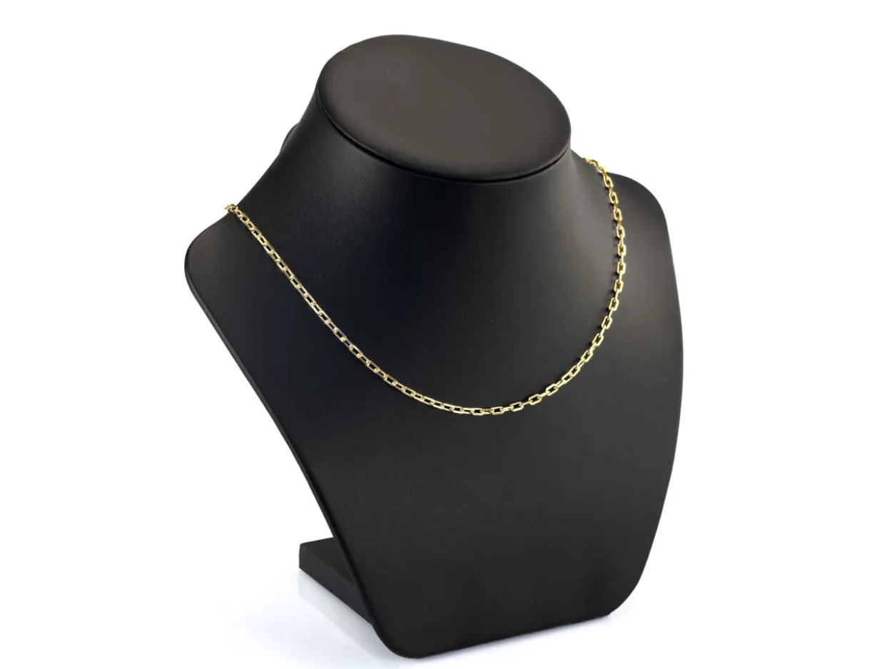 14ct Yellow Gold Plated 3.1mm Diamond Cut Paperclip Chain 18"/45cm Unhallmarked