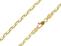 14ct Yellow Gold Plated 3.7mm Diamond Cut Paperclip Chain 18"/45cm Unhallmarked