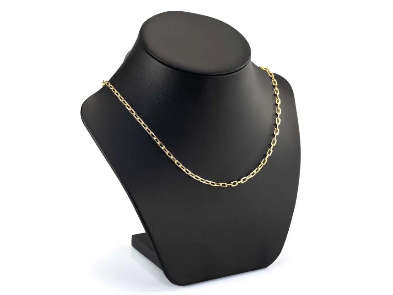 14ct Yellow Gold Plated 3.7mm Diamond Cut Paperclip Chain 18"/45cm Unhallmarked