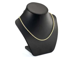 14ct Yellow Gold Plated 3.0mm Diamond Cut Rope Chain 18