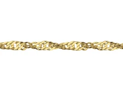 14ct Yellow Gold Plated 2.2mm Diamond Cut Singapore Chain 18
