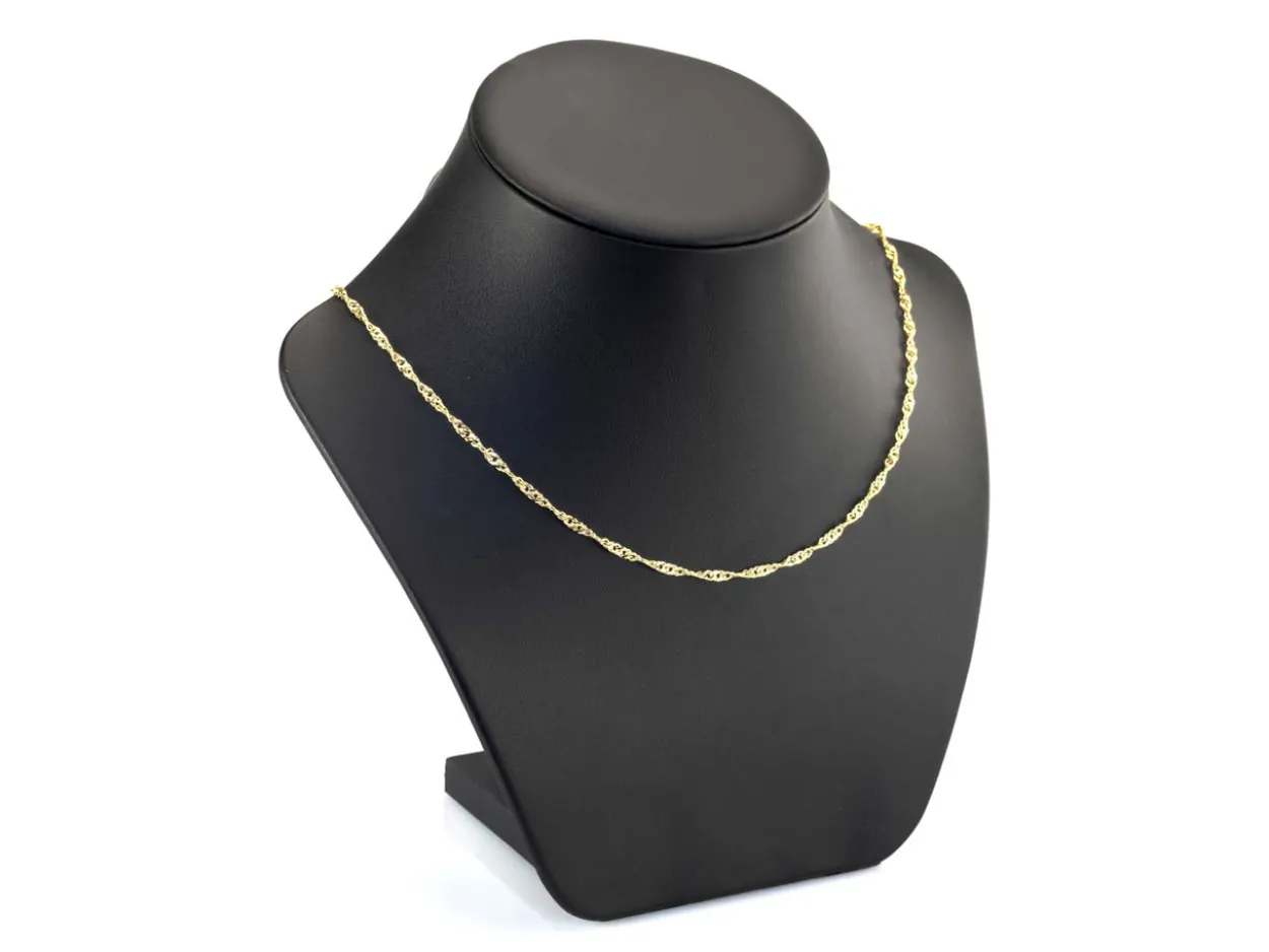 14ct Yellow Gold Plated 2.2mm Diamond Cut Singapore Chain 18"/45cm Unhallmarked