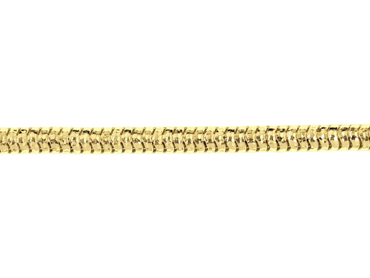 14ct Yellow Gold Plated 2.3mm Diamond Cut Round Snake Chain 18"/45cm Unhallmarked