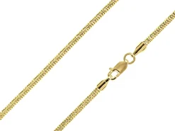14ct Yellow Gold Plated 2.8mm Diamond Cut Round Snake Chain 18"/45cm Unhallmarked