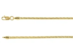 14ct Yellow Gold Plated 2.8mm Diamond Cut Round Snake Chain 18"/45cm Unhallmarked
