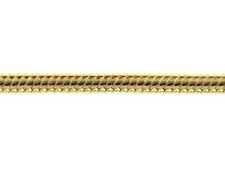14ct Yellow Gold Plated 3.1mm Diamond Cut Round Snake Chain 18