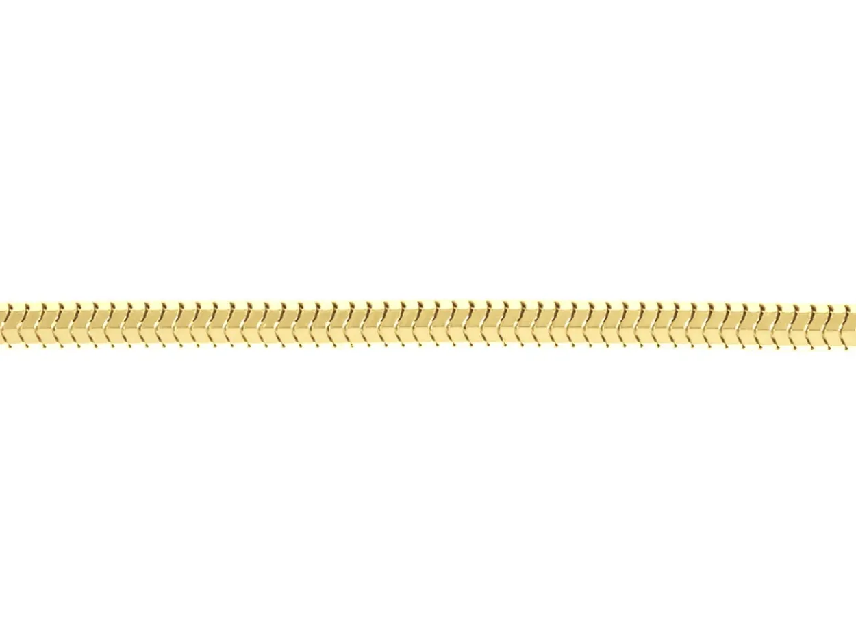 14ct Yellow Gold Plated 1.9mm Diamond Cut Round Snake Chain 18"/45cm Unhallmarked