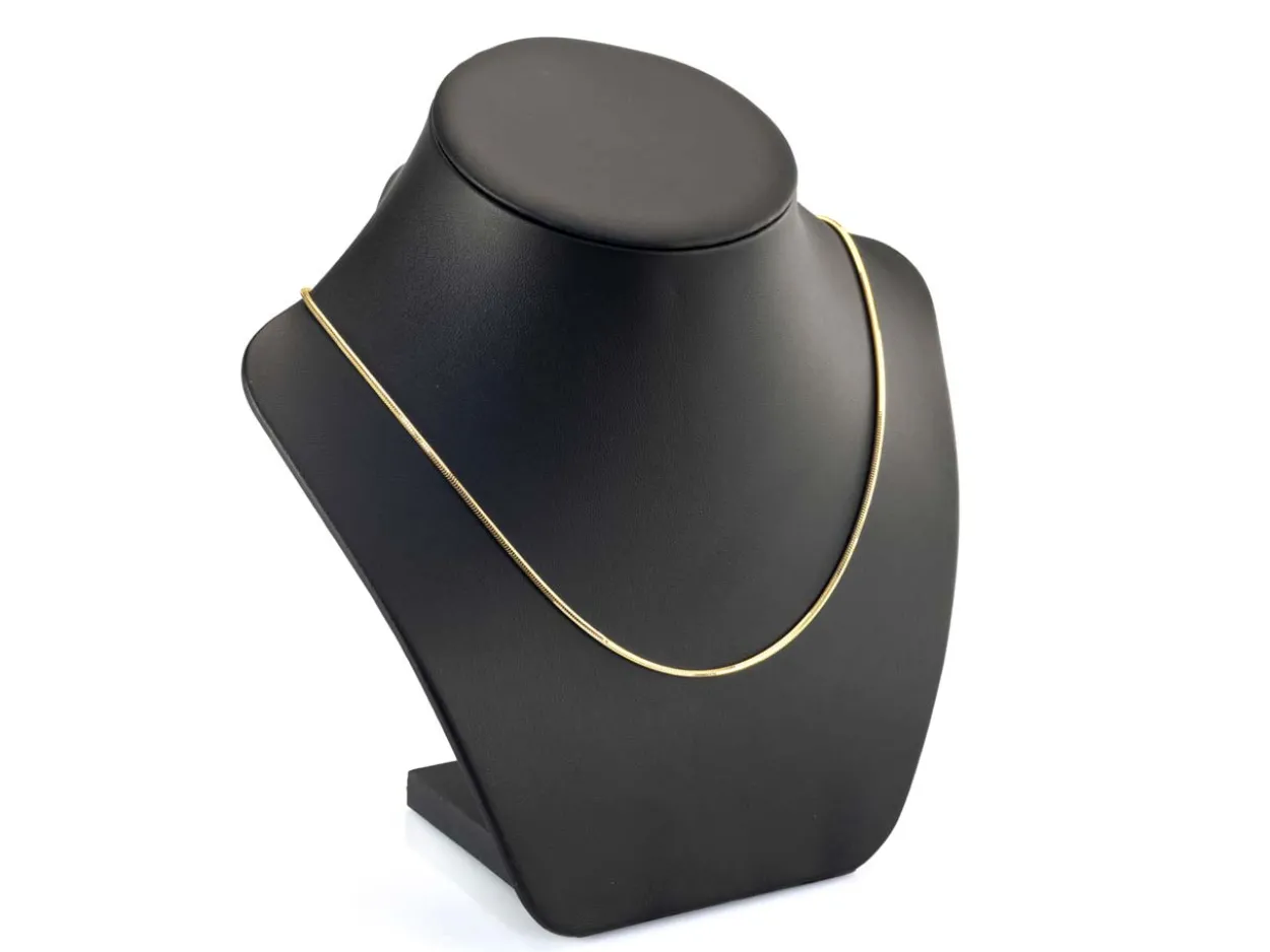 14ct Yellow Gold Plated 1.9mm Diamond Cut Round Snake Chain 18"/45cm Unhallmarked