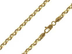 14ct Yellow Gold Plated 3.9mm Diamond Cut Oval Trace Chain 18"/45cm Unhallmarked
