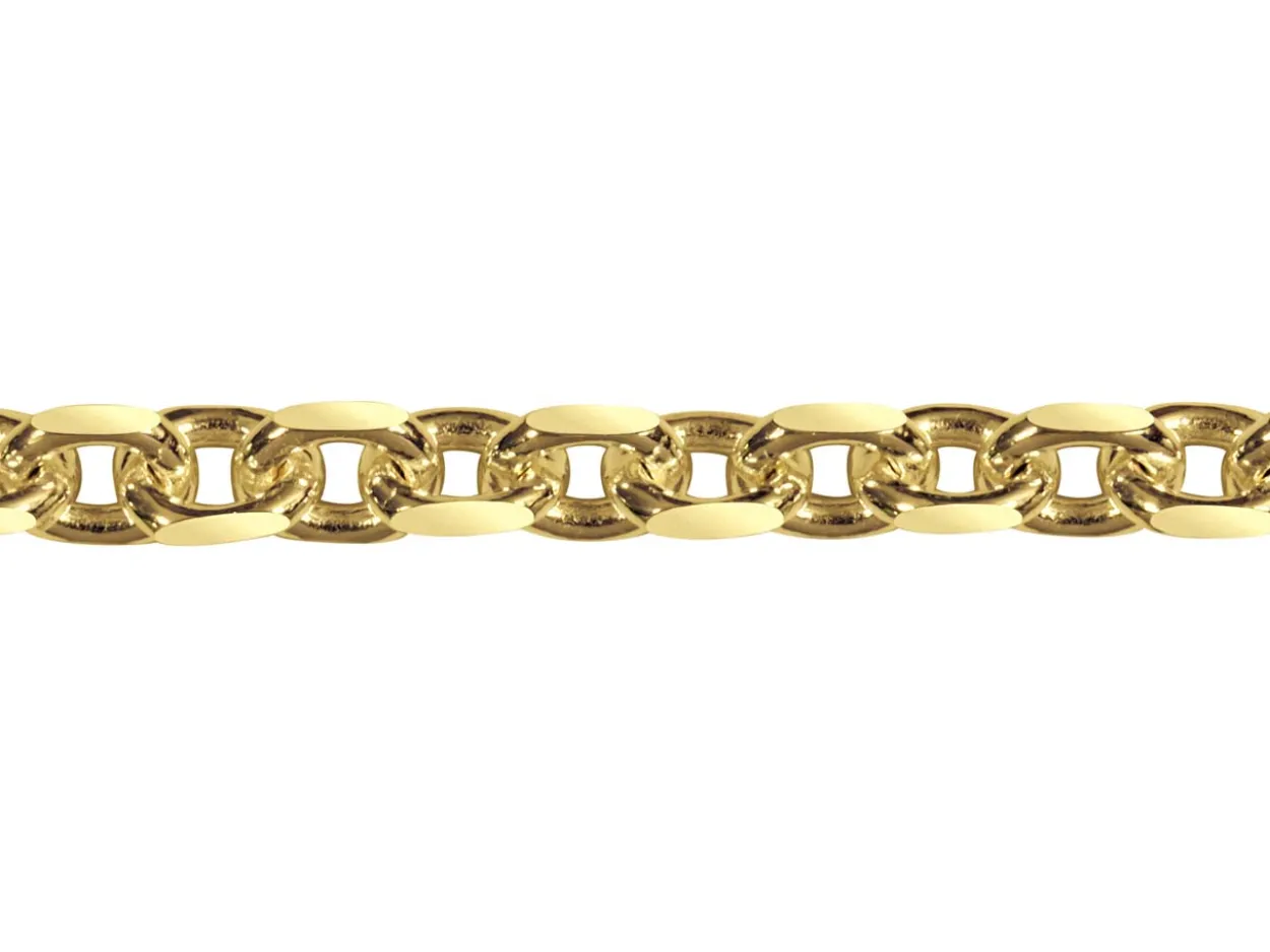14ct Yellow Gold Plated 3.9mm Diamond Cut Oval Trace Chain 18"/45cm Unhallmarked