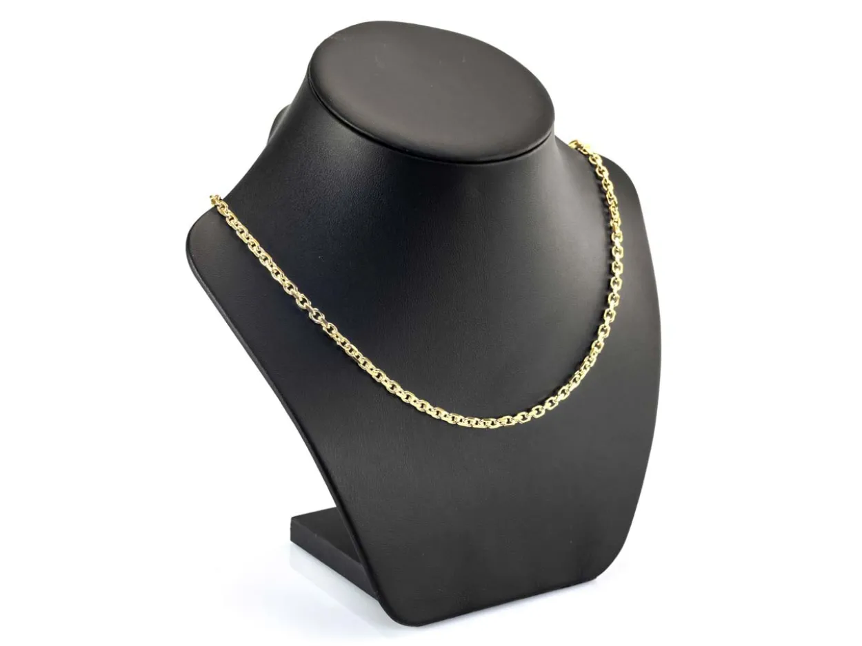 14ct Yellow Gold Plated 3.9mm Diamond Cut Oval Trace Chain 18"/45cm Unhallmarked