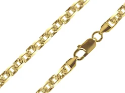 14ct Yellow Gold Plated 5.3mm Diamond Cut Oval Trace Chain 18"/45cm Unhallmarked