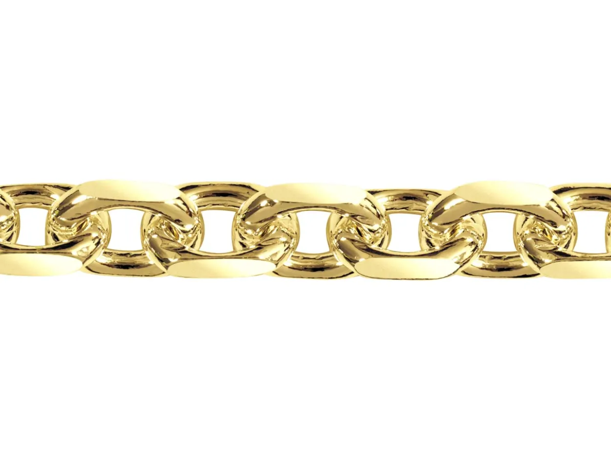 14ct Yellow Gold Plated 5.3mm Diamond Cut Oval Trace Chain 18"/45cm Unhallmarked