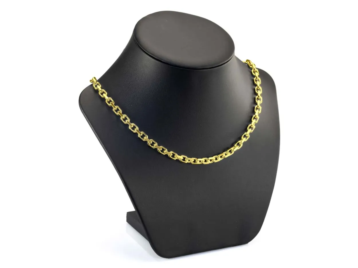 14ct Yellow Gold Plated 5.3mm Diamond Cut Oval Trace Chain 18"/45cm Unhallmarked