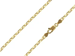 14ct Yellow Gold Plated 2.9mm Diamond Cut Oval Trace Chain 18"/45cm Unhallmarked