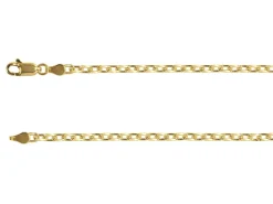 14ct Yellow Gold Plated 2.9mm Diamond Cut Oval Trace Chain 18"/45cm Unhallmarked