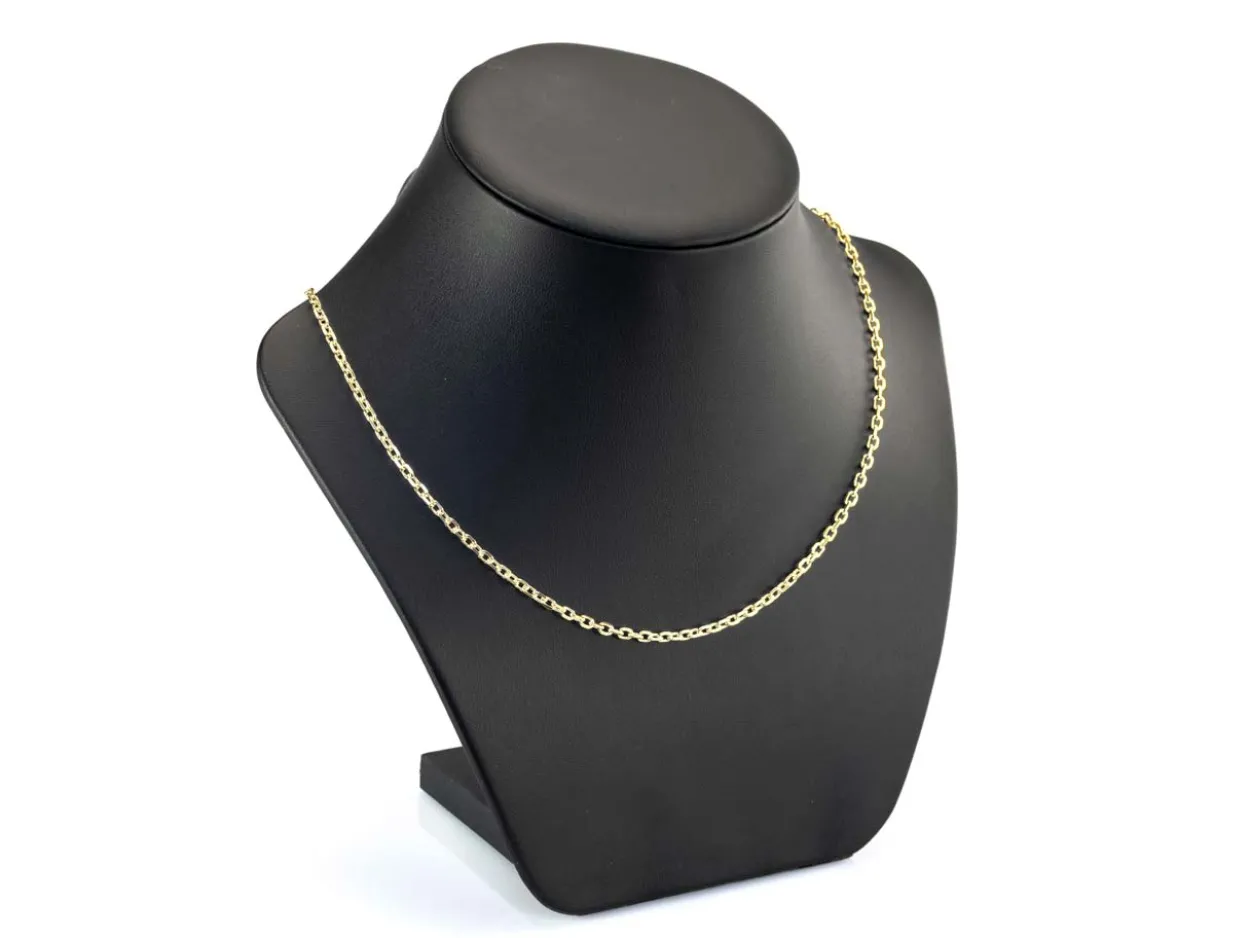 14ct Yellow Gold Plated 2.9mm Diamond Cut Oval Trace Chain 18"/45cm Unhallmarked