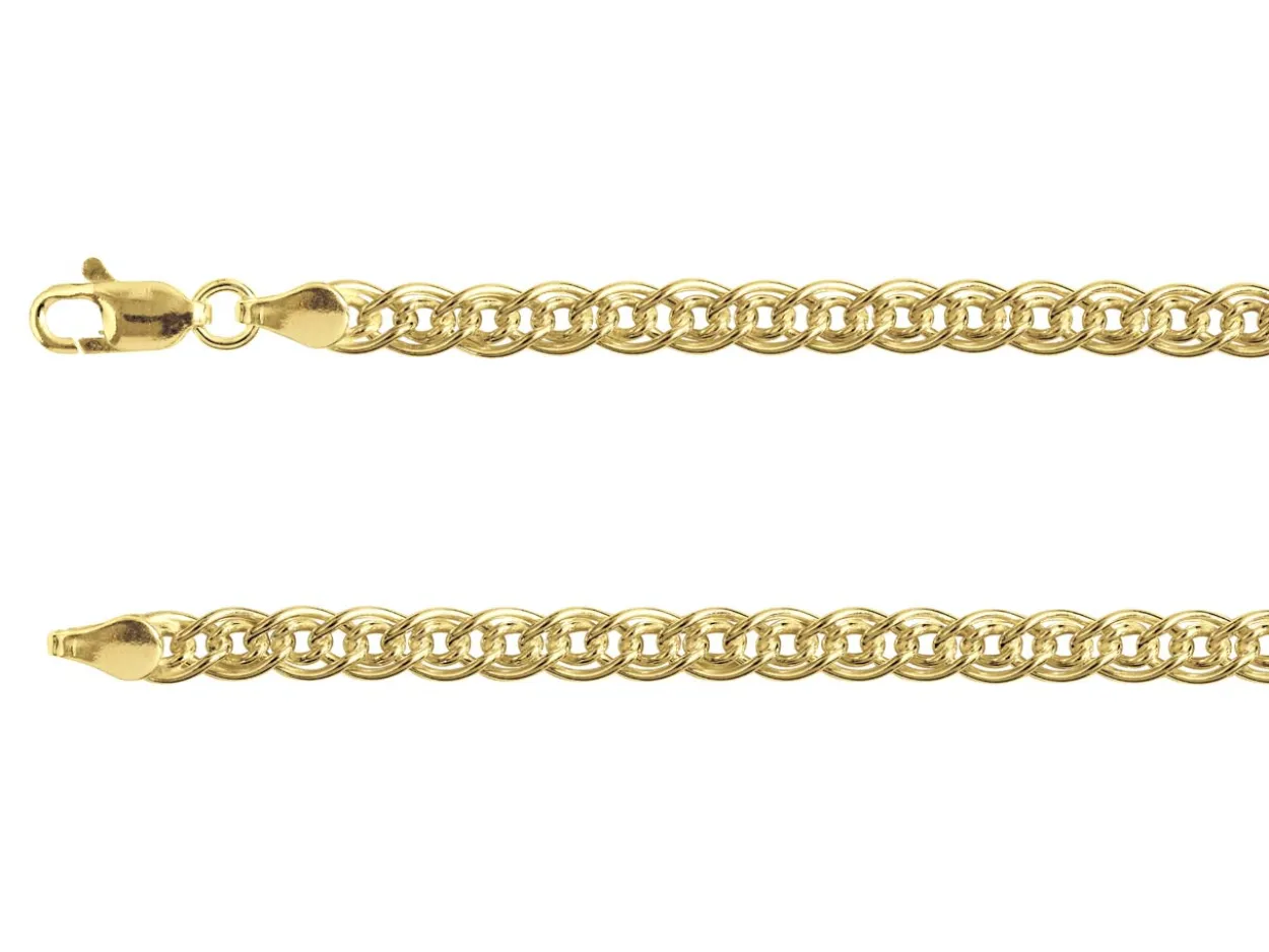 14ct Yellow Gold Plated 2.9mm Double Curb Chain 18"/45cm Unhallmarked