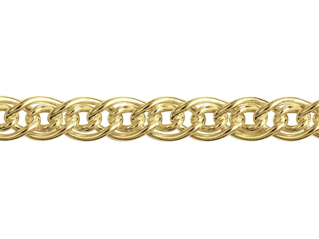 14ct Yellow Gold Plated 2.9mm Double Curb Chain 18"/45cm Unhallmarked