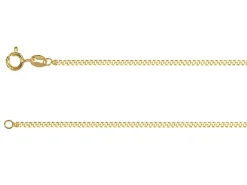 14ct Yellow Gold Plated 1.7mm Flat Filed Curb Chain 18"/45cm Unhallmarked
