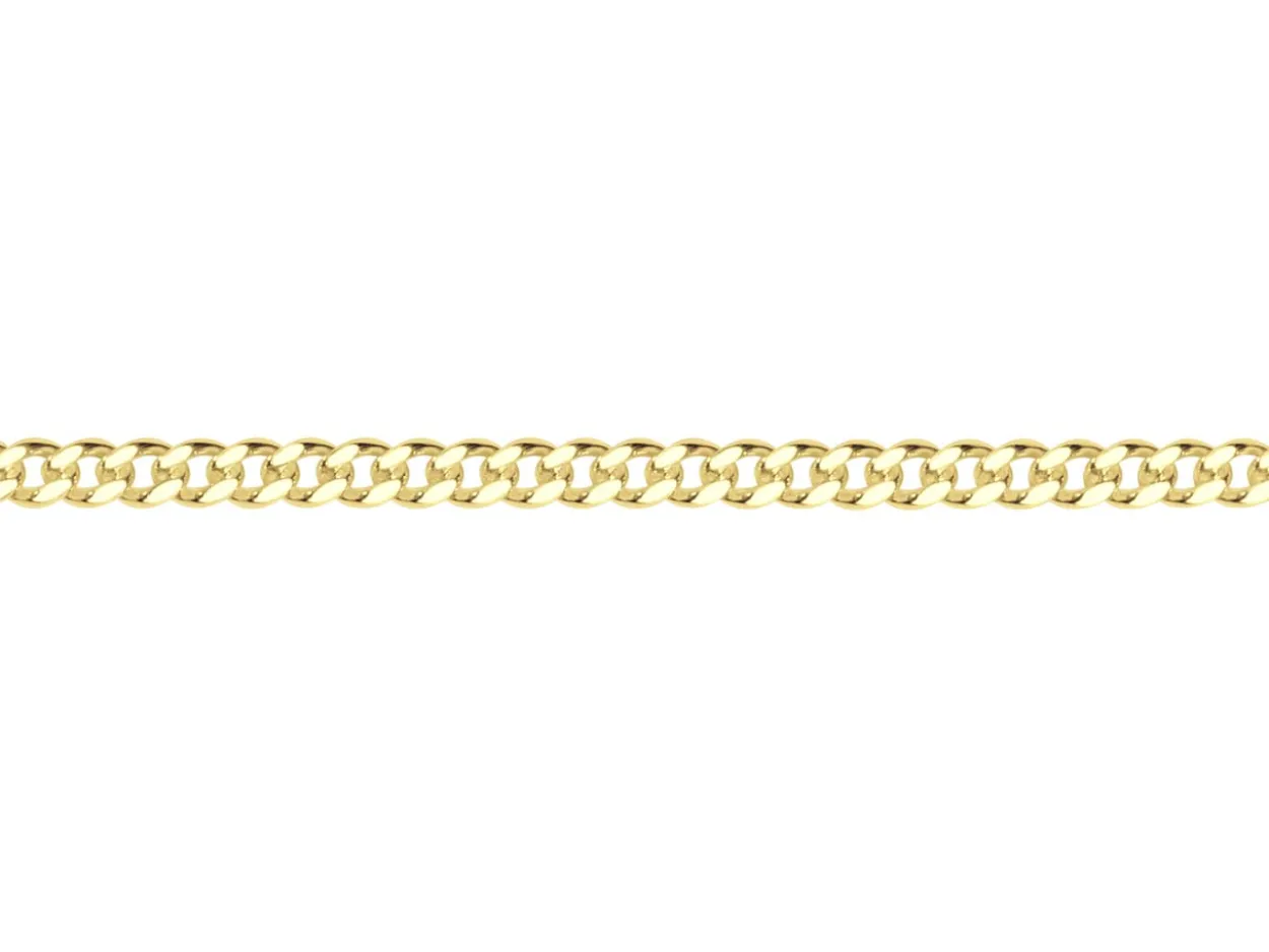 14ct Yellow Gold Plated 1.7mm Flat Filed Curb Chain 18"/45cm Unhallmarked