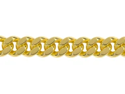 14ct Yellow Gold Plated 5.7mm Flat Filed Curb Chain 18
