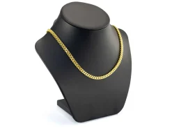 14ct Yellow Gold Plated 5.7mm Flat Filed Curb Chain 18