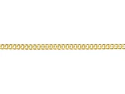 14ct Yellow Gold Plated 1.4mm Flat Filed Curb Chain 18