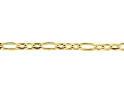 14ct Yellow Gold Plated 2.7mm Flat Filed Figaro Chain 18
