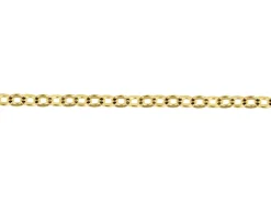 14ct Yellow Gold Plated 1.9mm Flat Filed Oval Trace Chain 18