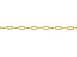 14ct Yellow Gold Plated 1.8mm Flat Filed Oval Trace Chain 18