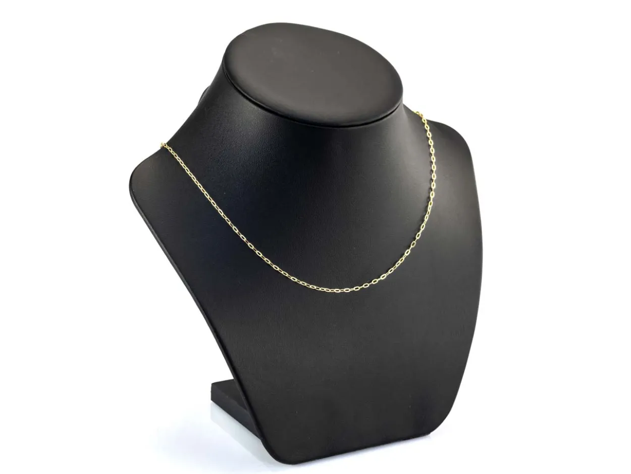 14ct Yellow Gold Plated 1.8mm Flat Filed Oval Trace Chain 18"/45cm Unhallmarked