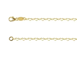 14ct Yellow Gold Plated 2.9mm Heart Shaped Link Chain 18"/45cm Unhallmarked