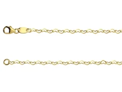 14ct Yellow Gold Plated 2.8mm Heart Shaped Link Chain 18"/45cm Unhallmarked