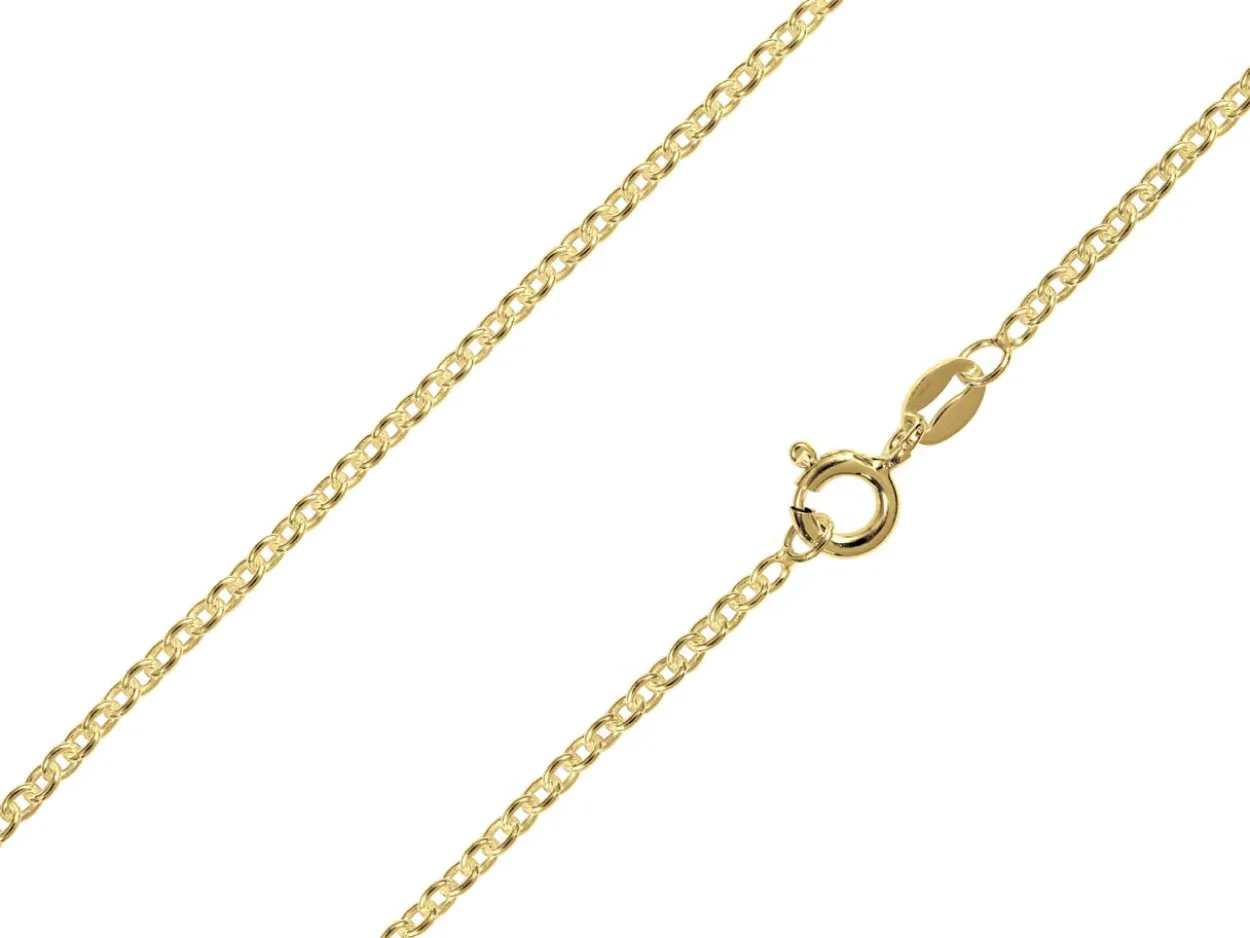 14ct Yellow Gold Plated 2.0mm Oval Trace Chain 18"/45cm Unhallmarked