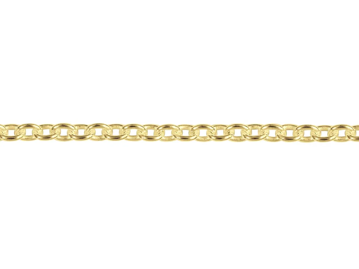 14ct Yellow Gold Plated 2.0mm Oval Trace Chain 18"/45cm Unhallmarked