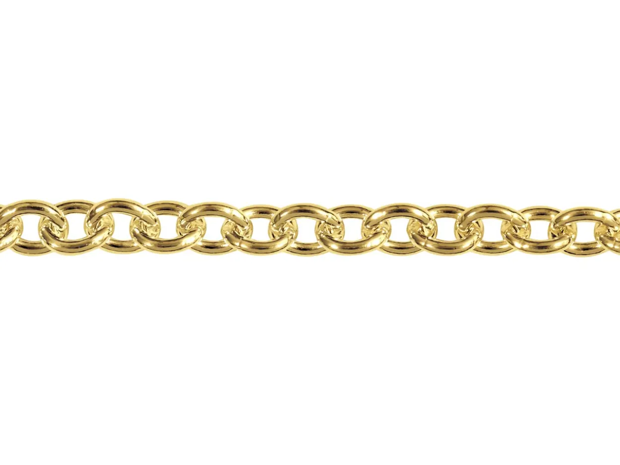 14ct Yellow Gold Plated 3.0mm Oval Trace Chain 18"/45cm Unhallmarked