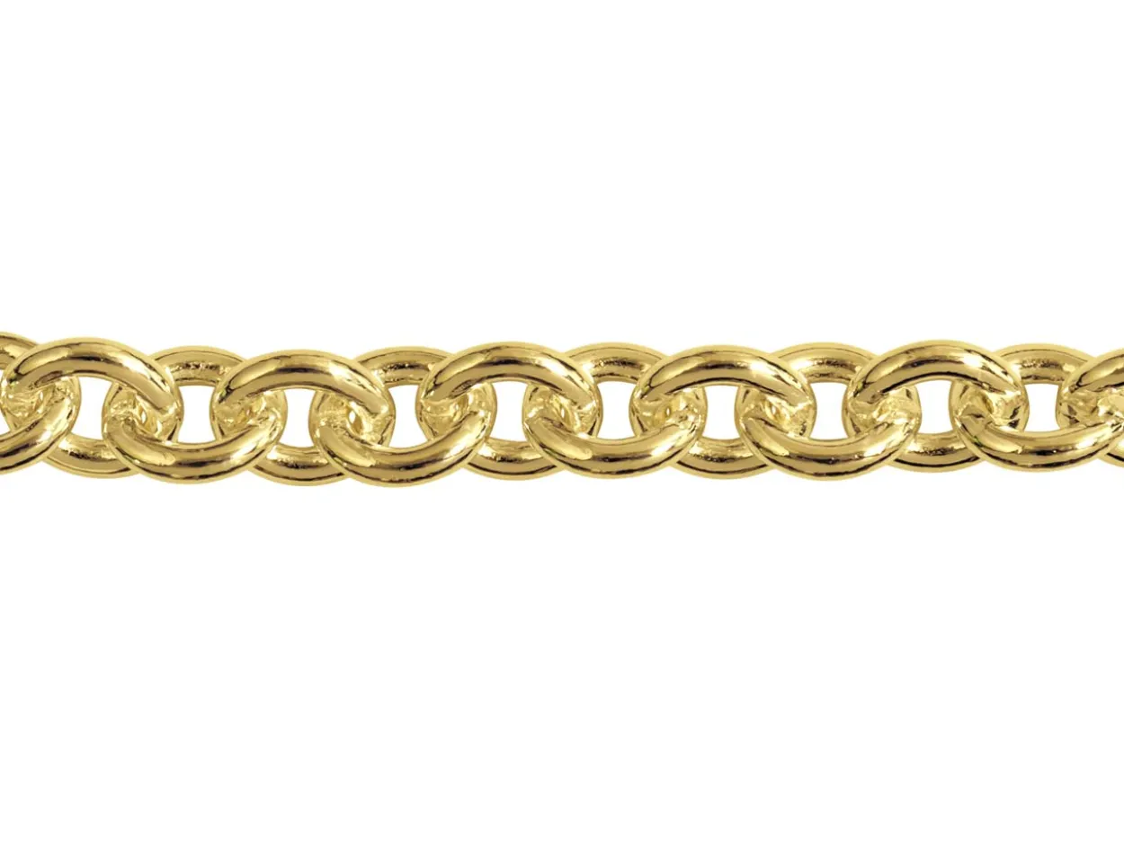 14ct Yellow Gold Plated 4.5mm Oval Trace Chain 18"/45cm Unhallmarked