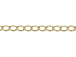 14ct Yellow Gold Plated 2.4mm Rhombus Curb Chain 18