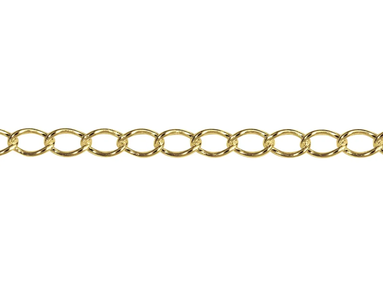 14ct Yellow Gold Plated 2.4mm Rhombus Curb Chain 18"/45cm Unhallmarked