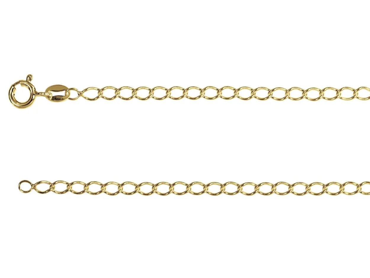 14ct Yellow Gold Plated 3.0mm Rhombus Curb Chain 18"/45cm Unhallmarked